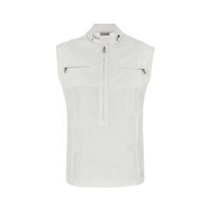 BURBERRY Sleeveless Half-Zip Pullover Women WHITE Sweaters & Knitwear